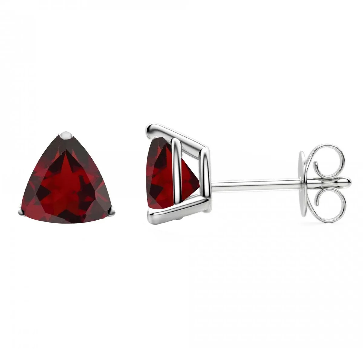 Natural Garnet Sterling Silver Trillion Stud Earrings sold by Zulily product image thumbnail 2