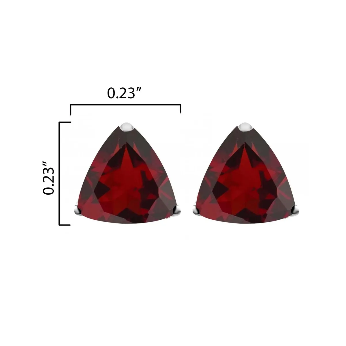Natural Garnet Sterling Silver Trillion Stud Earrings sold by Zulily product image thumbnail 3