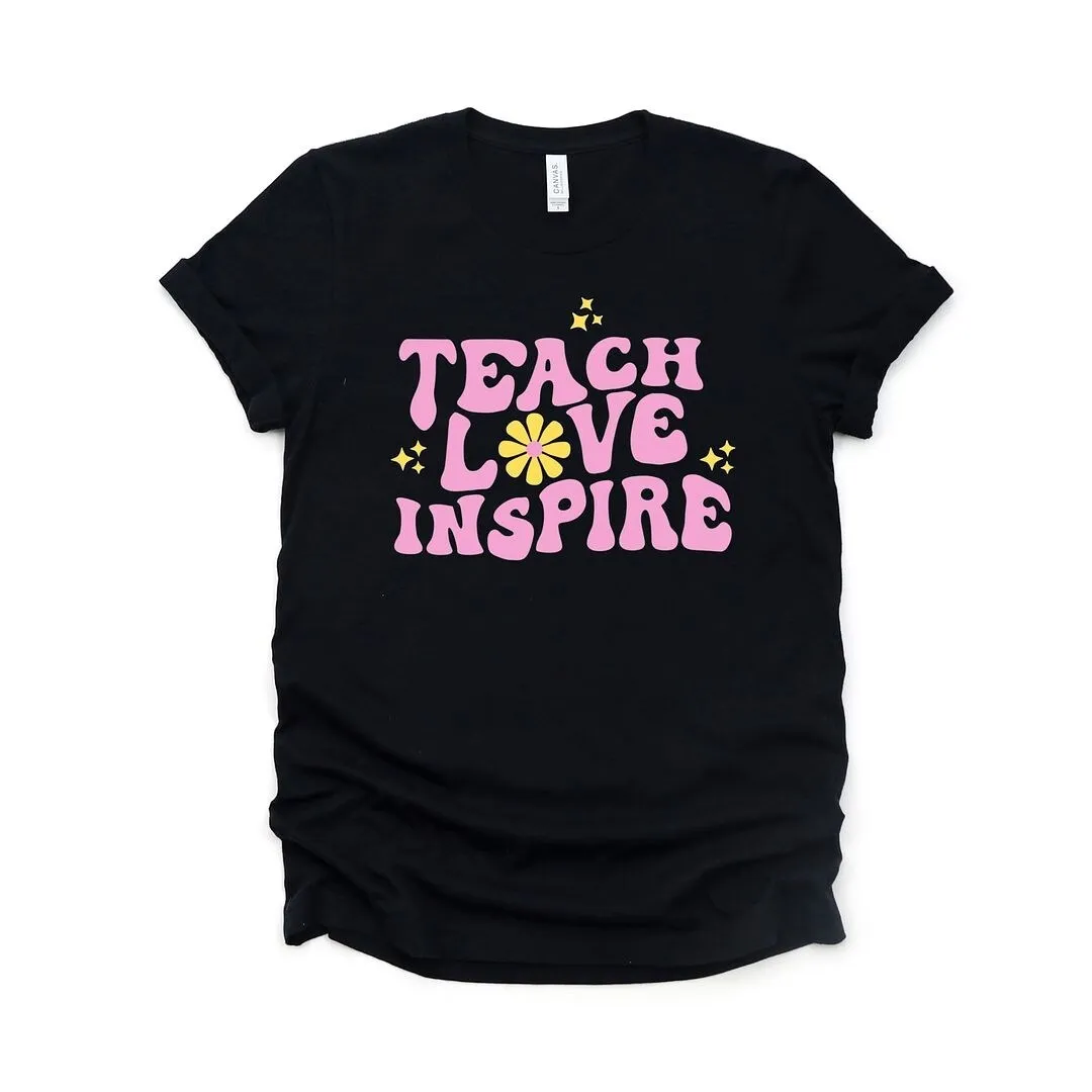 Teach Love Inspire Flowers Short Sleeve Crewnneck Tee sold by Zulily product image thumbnail 2