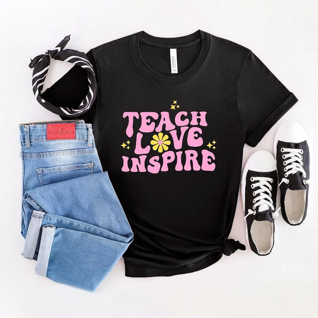 Teach Love Inspire Flowers Short Sleeve Crewnneck Tee sold by Zulily