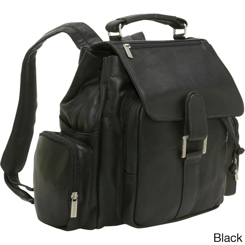 Le Donne Leather Classic Multi Pocket Backpack sold by Zulily product image thumbnail 2