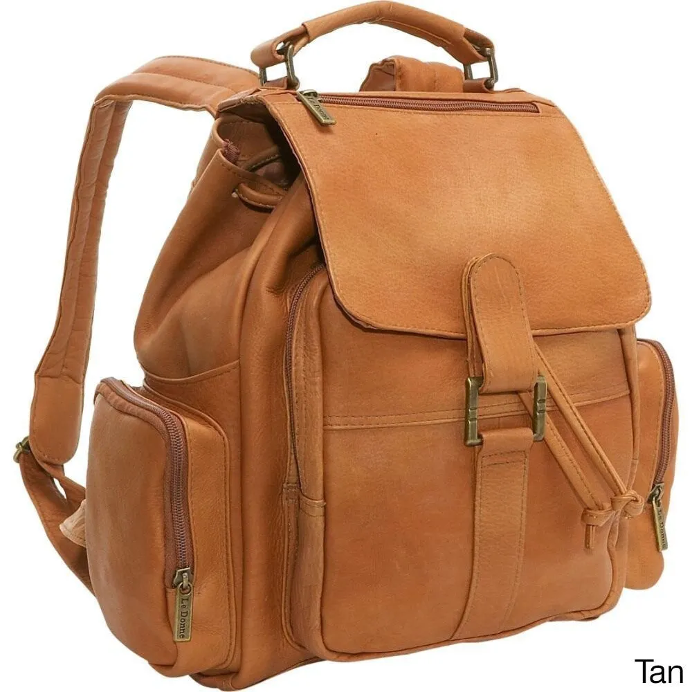 Le Donne Leather Classic Multi Pocket Backpack sold by Zulily product image thumbnail 4