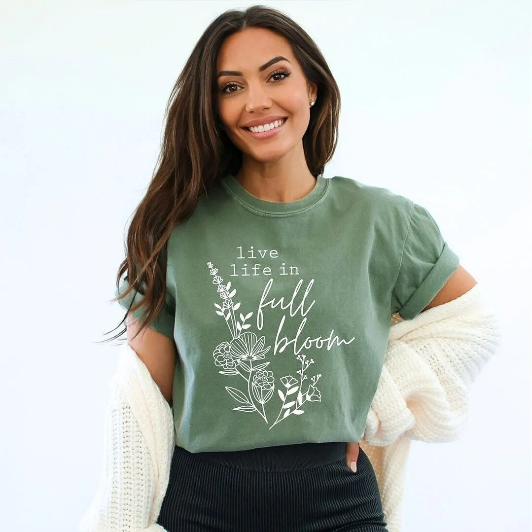 Live Life In Full Bloom Bouquet Garment Dyed Tee sold by Zulily product image thumbnail 2