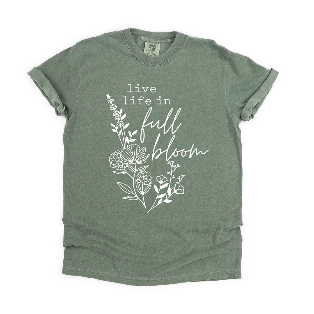 Live Life In Full Bloom Bouquet Garment Dyed Tee sold by Zulily