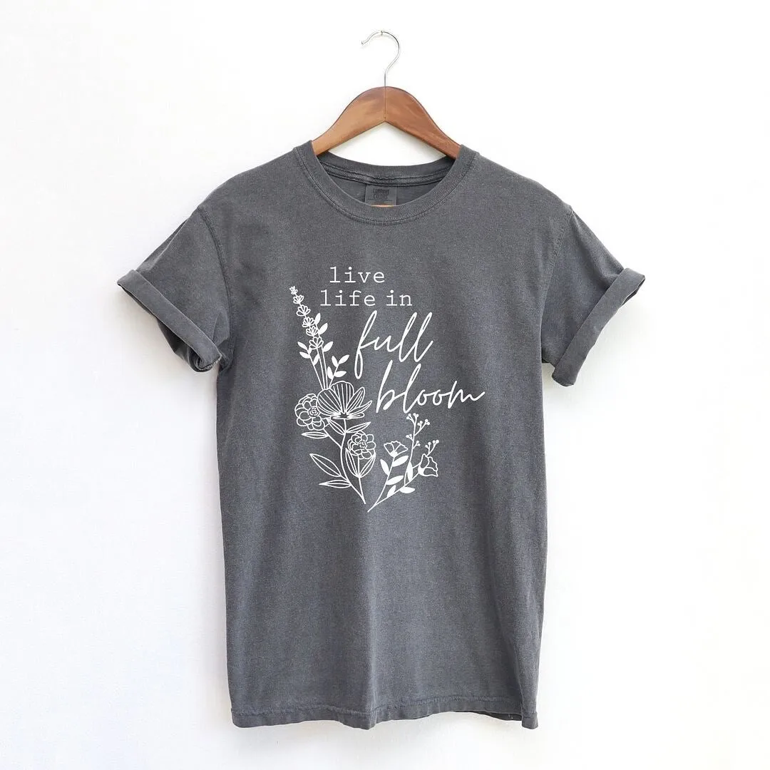 Live Life In Full Bloom Bouquet Garment Dyed Tee sold by Zulily