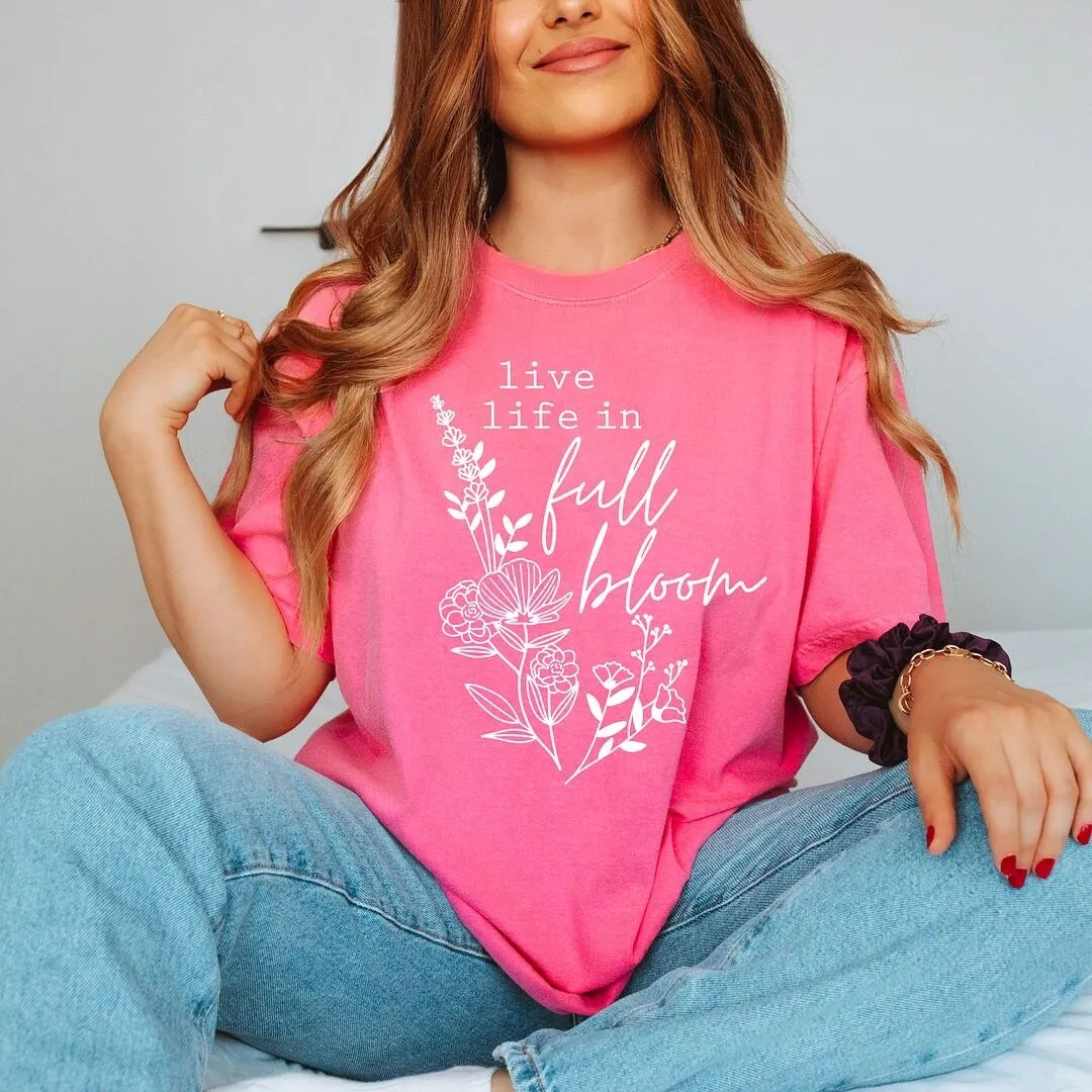 Live Life In Full Bloom Bouquet Garment Dyed Tee sold by Zulily product image thumbnail 2