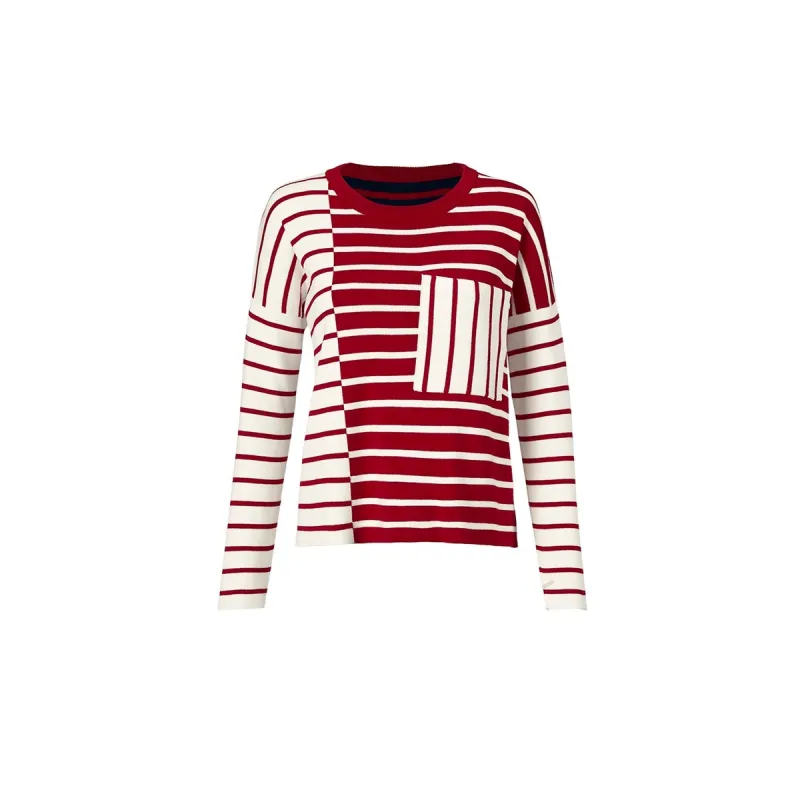 cabi Red Stripe Pocket Pullover Sweater sold by Zulily