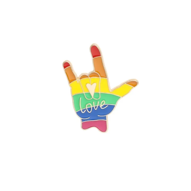 Multi Colored Love Sign Language Pin Brooch made by Zulily