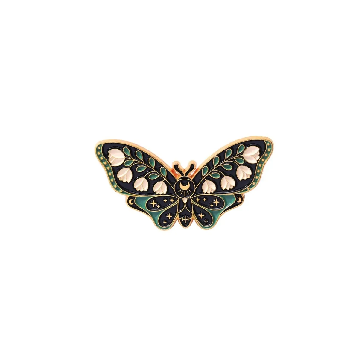 Green & Black Lunar Moth Butterfly Brooch sold by Zulily