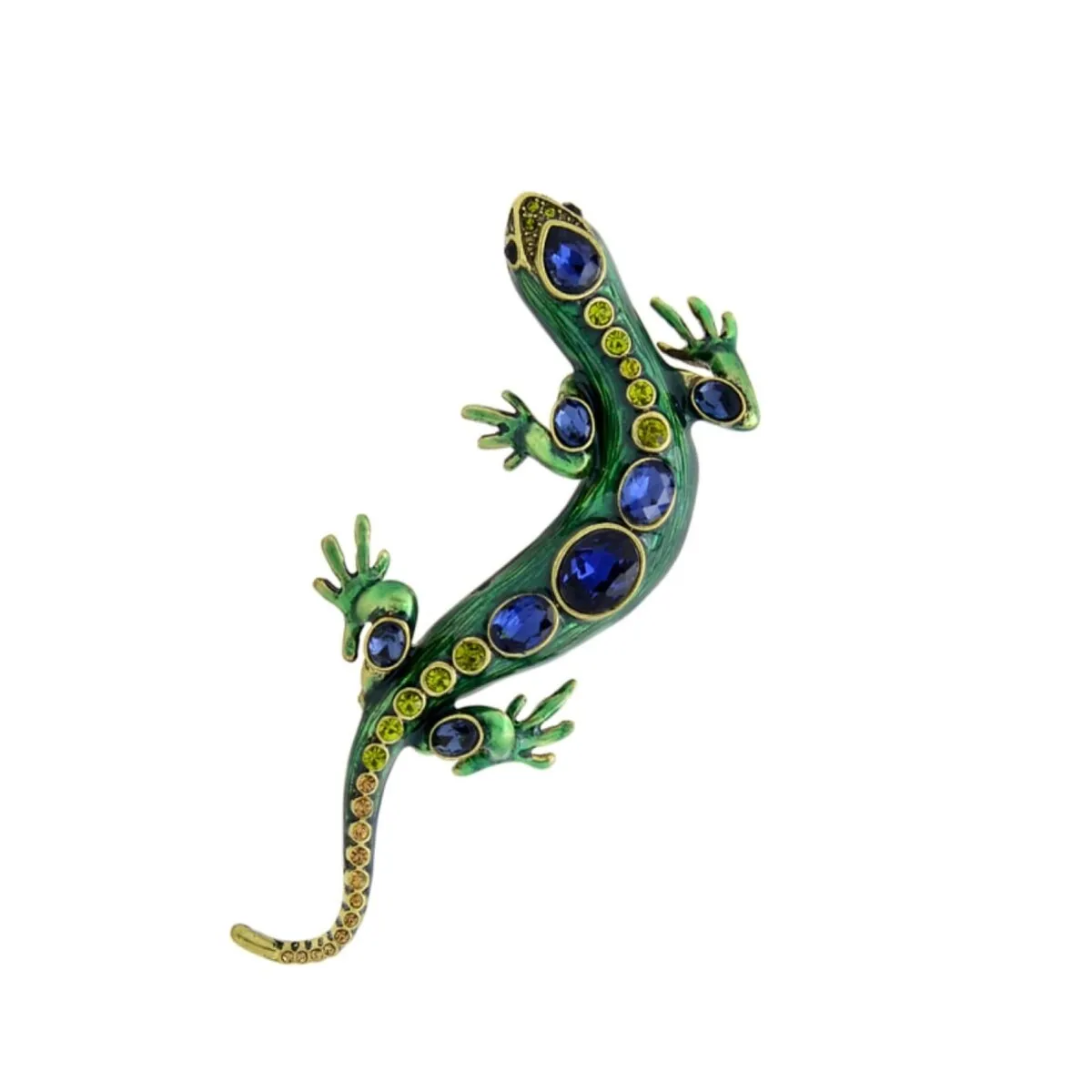 Green Blue Crystal Lizard Brooch sold by Zulily