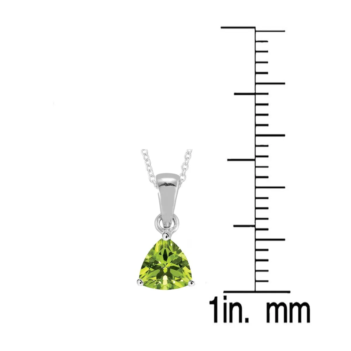 Natural Peridot Sterling Silver Trillion Solitaire Pendant sold by Zulily product image thumbnail 2
