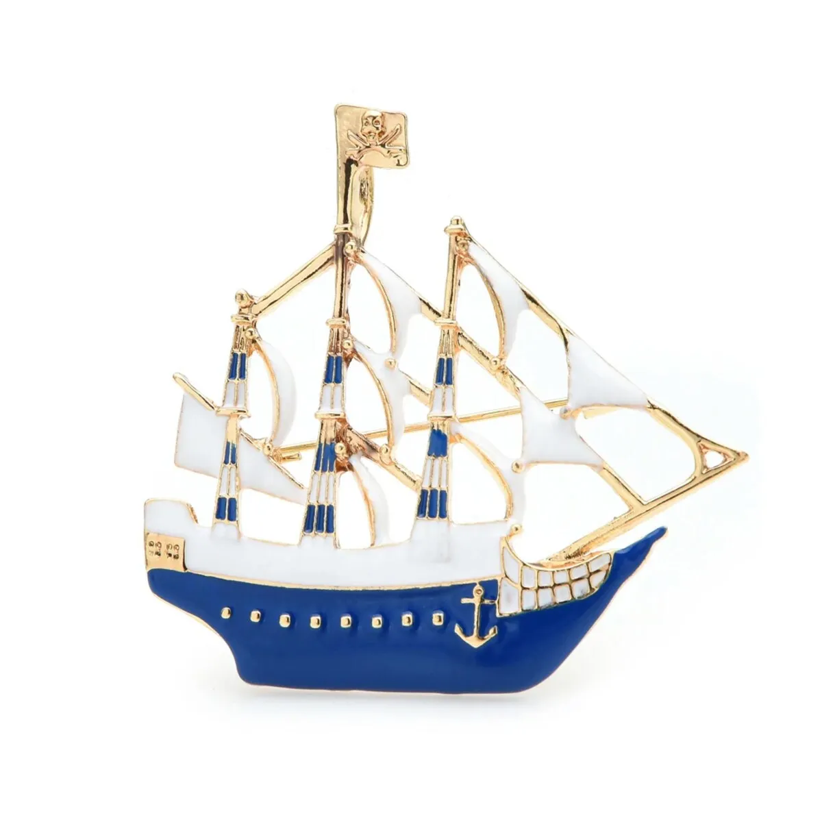 Don't AsK Navy Nautical Sailboat Brooch Pin sold by Zulily