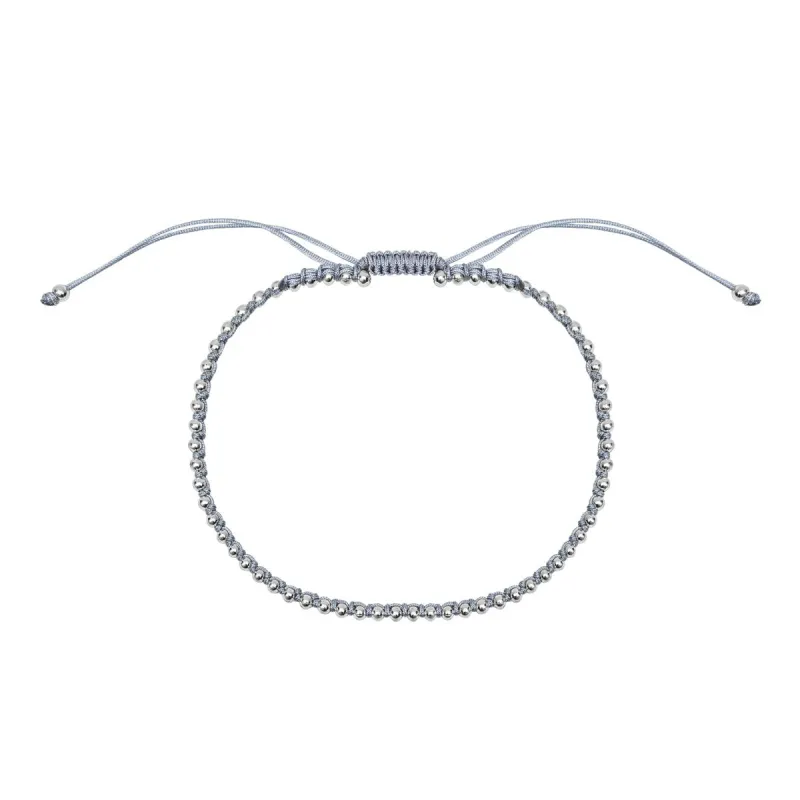 Grey Adjustable Sterling Silver Ball Bracelet sold by Zulily