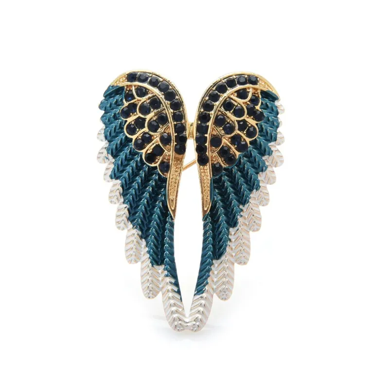 Teal And White Angel Wing Brooch sold by Zulily