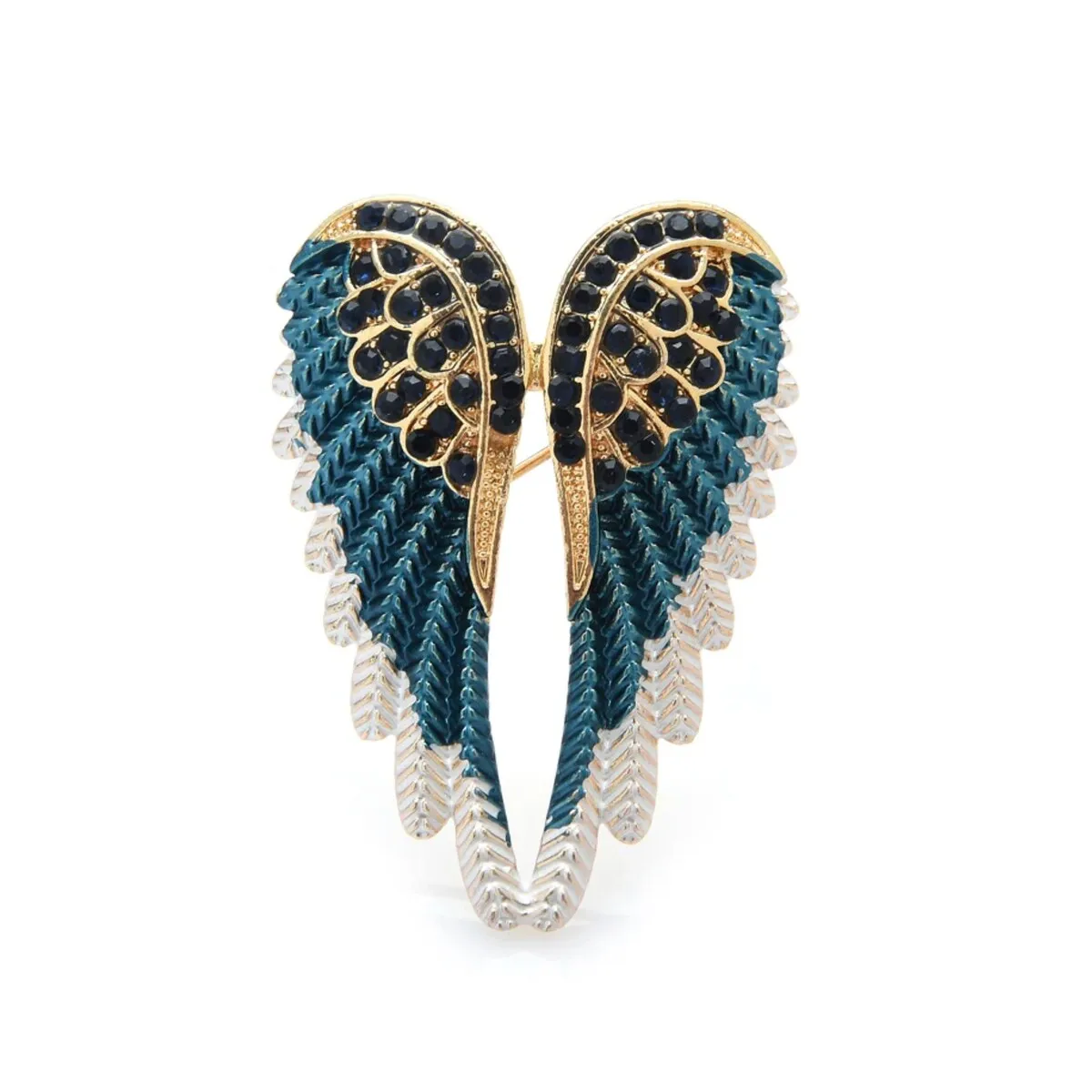Teal And White Angel Wing Brooch sold by Zulily