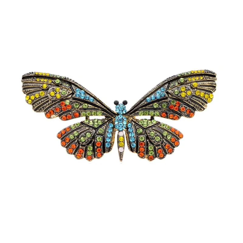 Multi Colored Crystal Butterfly Brooch sold by Zulily