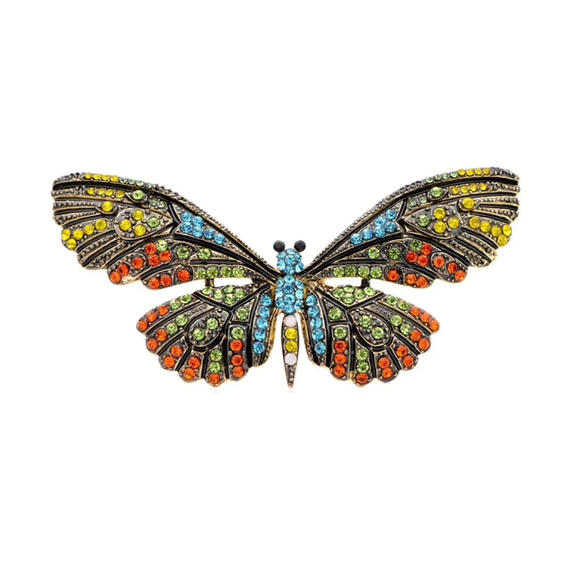 Multi Colored Crystal Butterfly Brooch sold by Zulily