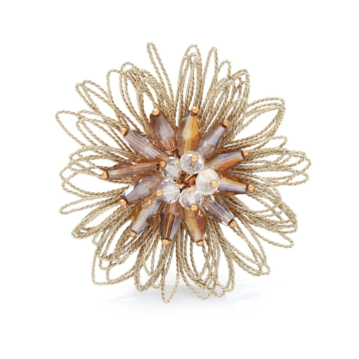 Don't AsK Goldtone and Champange Crystal Clustered Flower Brooch sold by Zulily