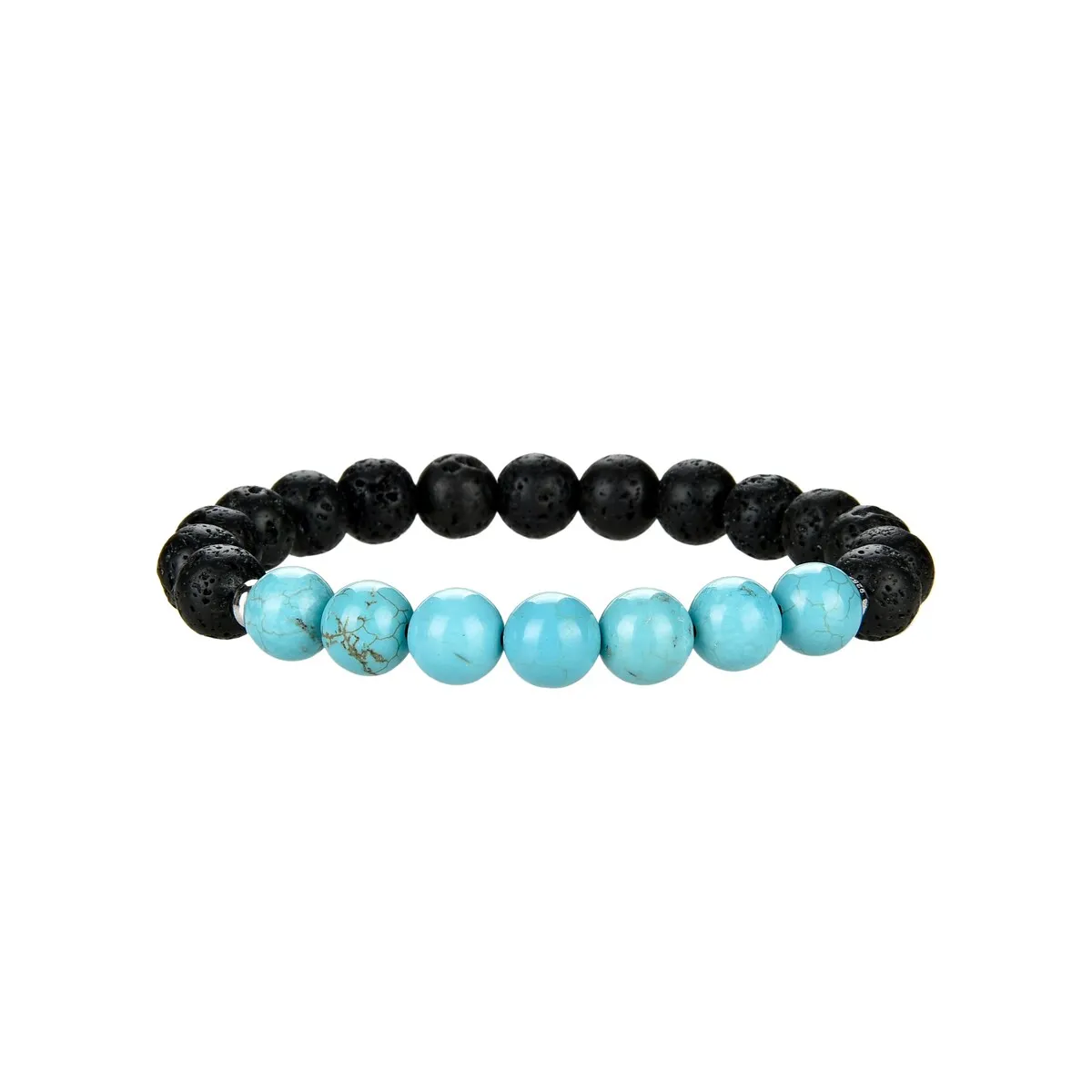 Turquoise and Lava Bead Stretch Bracelet sold by Zulily