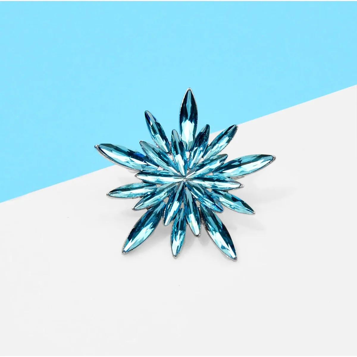 Don't AsK Light Blue Crystal Snowflake Brooch sold by Zulily product image thumbnail 2