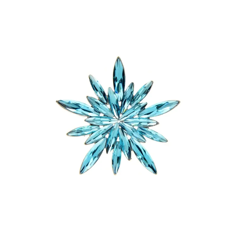 Don't AsK Light Blue Crystal Snowflake Brooch sold by Zulily