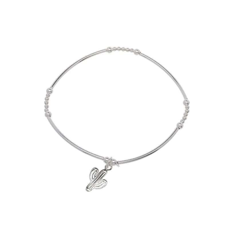 Sterling Silver Bracelet With Cactus Charm sold by Zulily