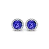 925 Sterling Silver Halo Round Cut Tanzanite Stud Earrings sold by Zulily