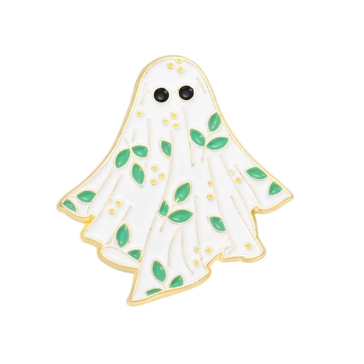 Don't AsK Teal Leaves & White Ghost Brooch sold by Zulily