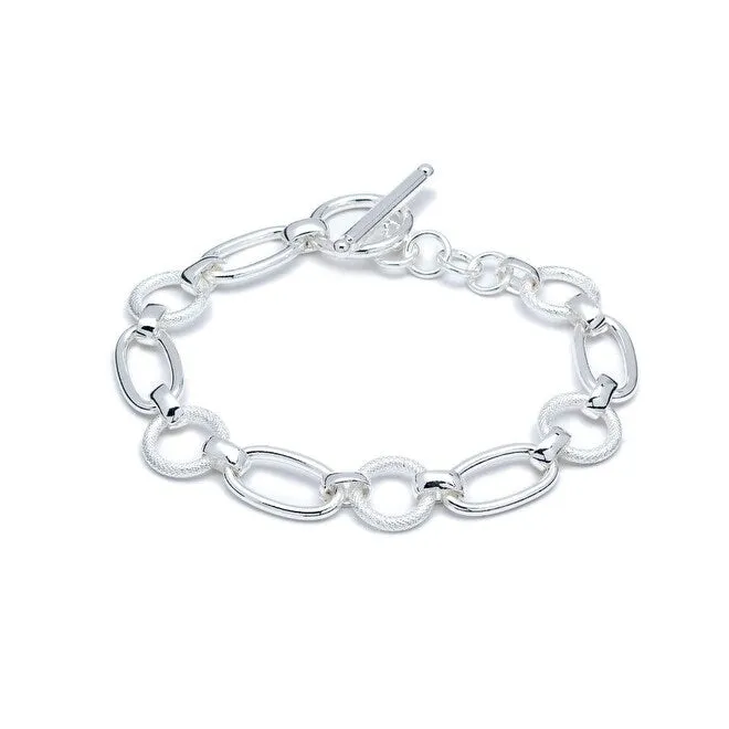 Sterling Silver Filled Oval And Circular Chain Link Bracelet sold by Zulily