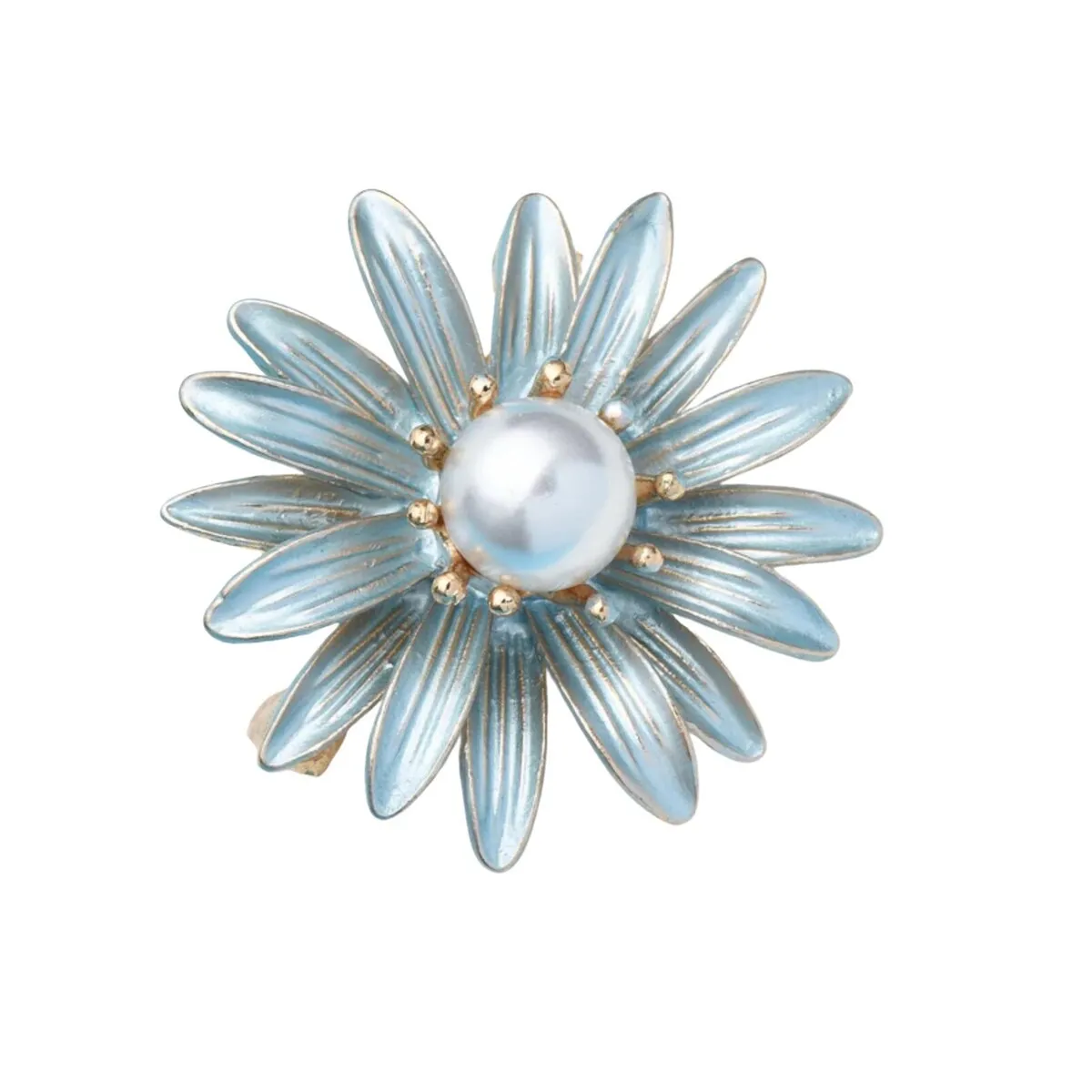 Blue Flower & Faux Pearl Brooch sold by Zulily