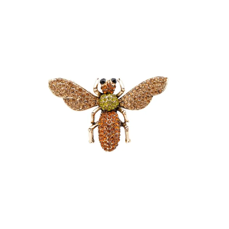 Orange Crystal Bee Brooch sold by Zulily