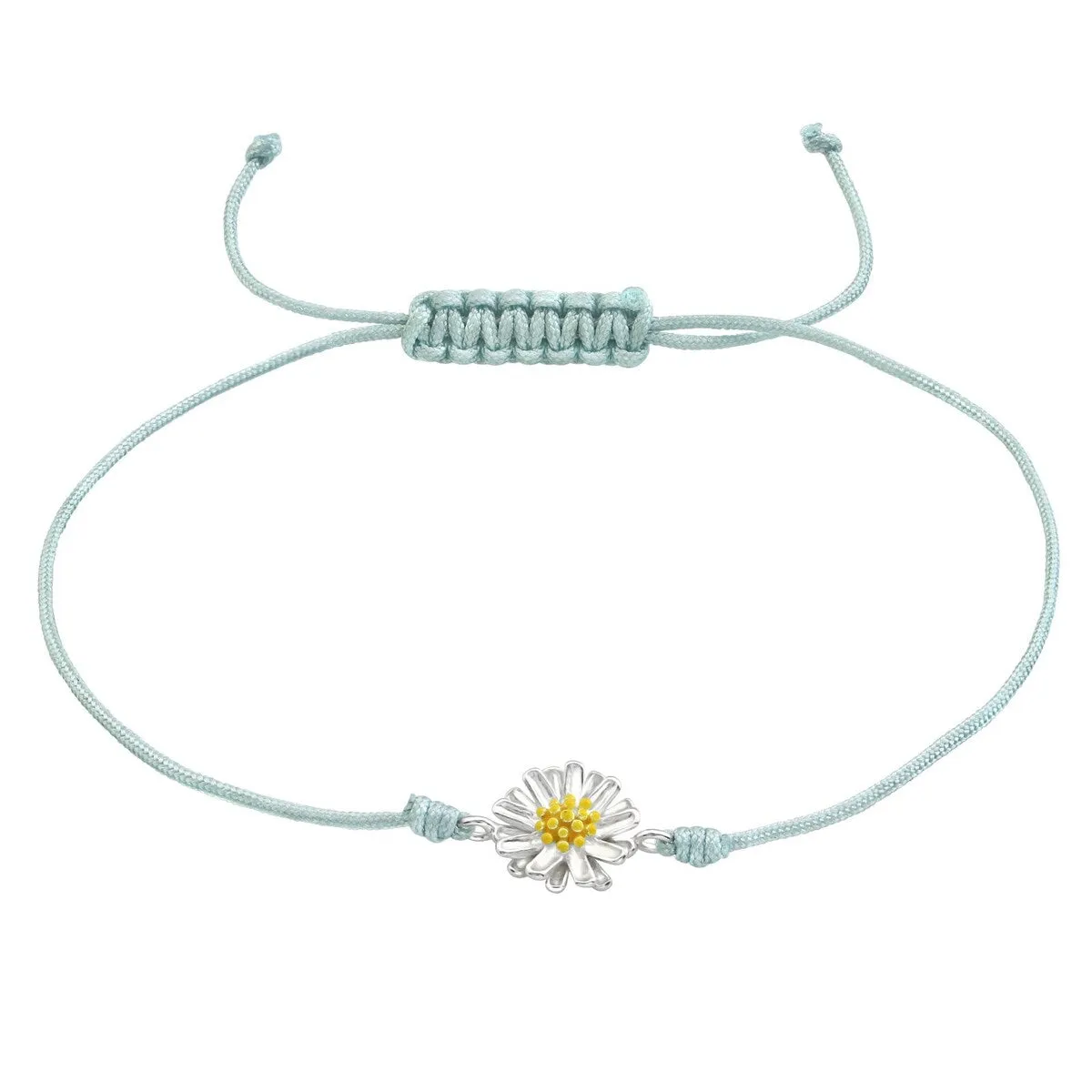 Light Green Sterling Silver Daisy Adjustable Bracelet sold by Zulily