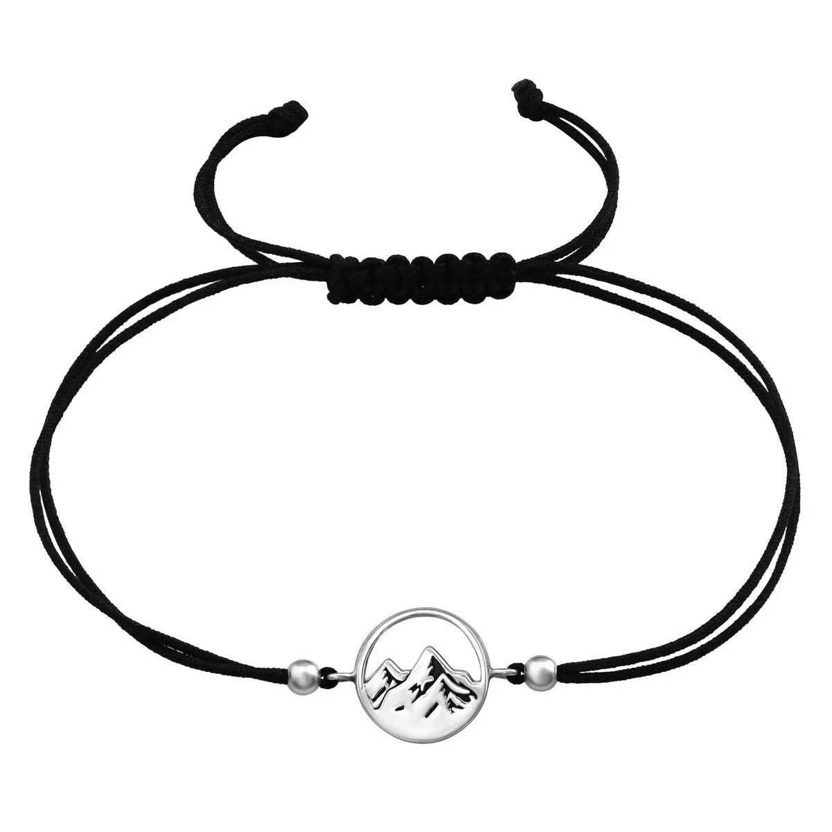 Black Adjustable Sterling Silver Mountain Range Bracelet sold by Zulily