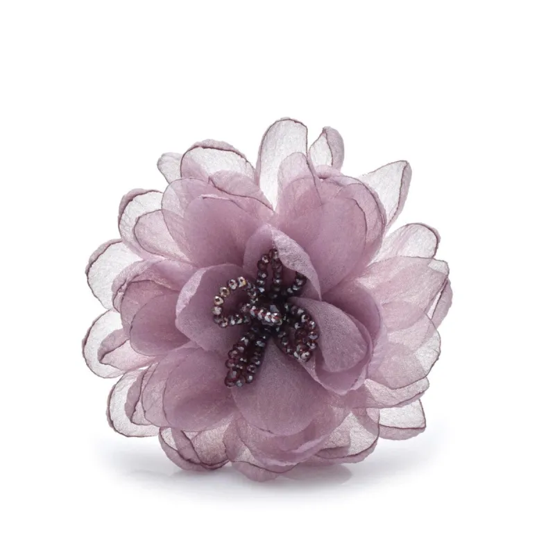Purple Layered Fabric Floral Brooch sold by Zulily