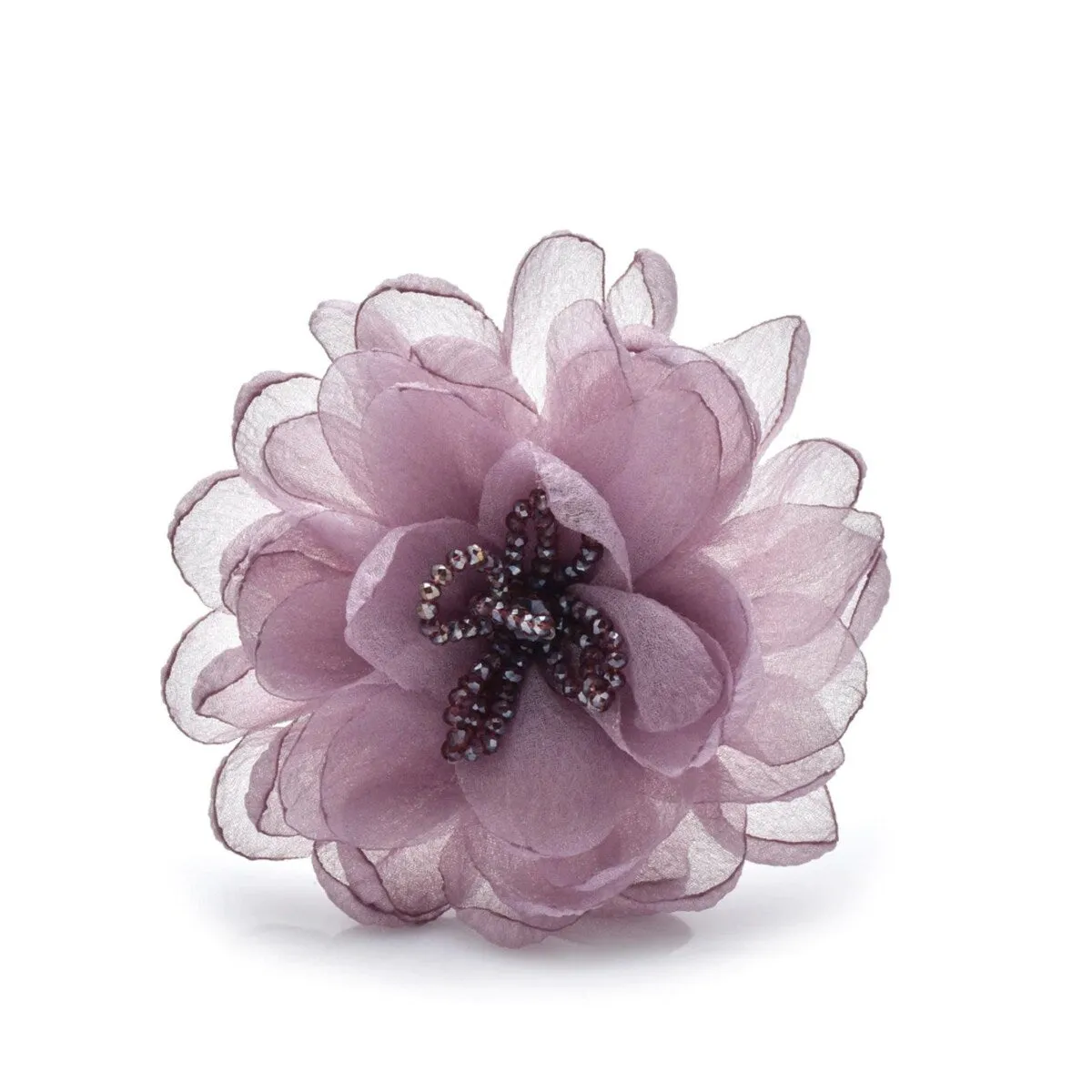 Purple Layered Fabric Floral Brooch sold by Zulily