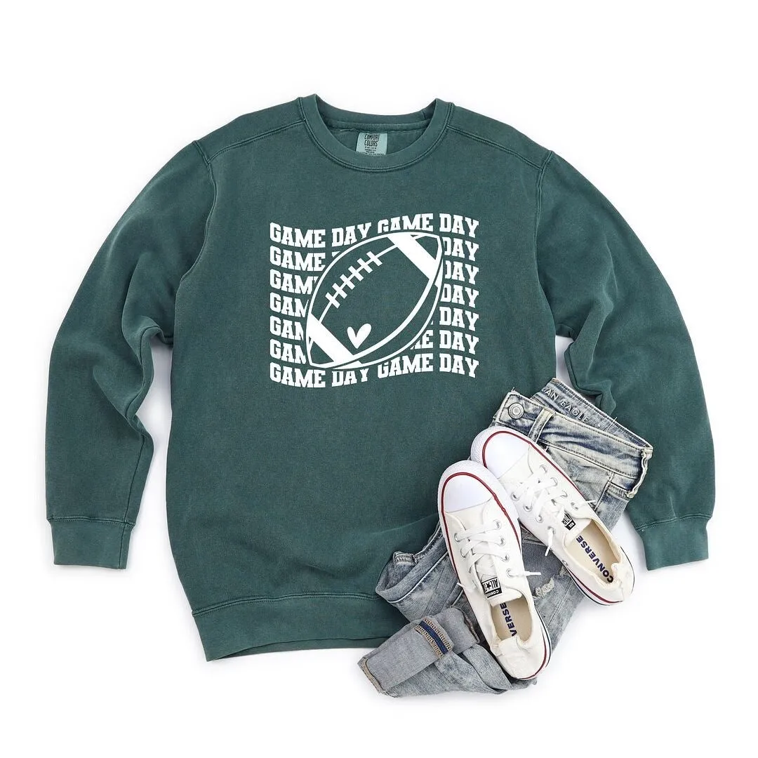Football Game Day Stacked Wavy Garment Dyed Sweatshirt sold by Zulily product image thumbnail 2