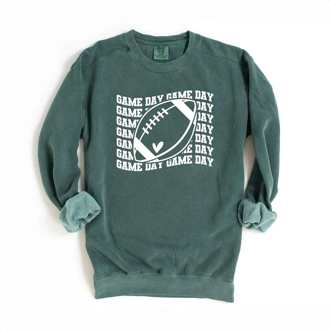 Football Game Day Stacked Wavy Garment Dyed Sweatshirt sold by Zulily product image thumbnail 3