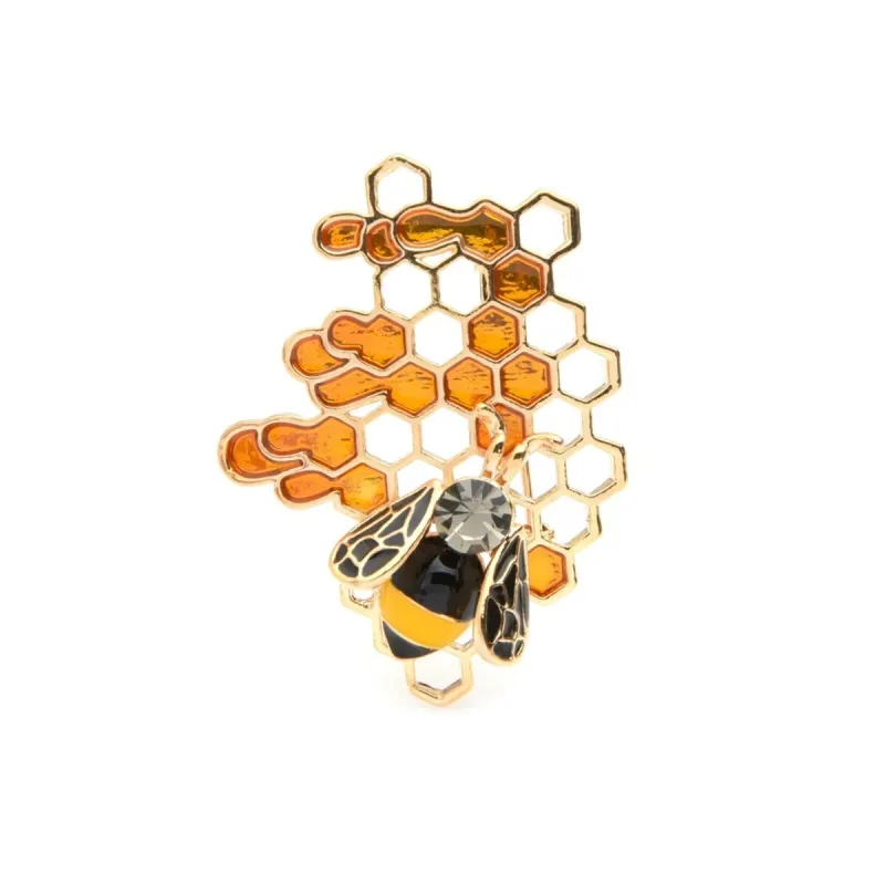 Amber Honeycomb & Bee Brooch sold by Zulily