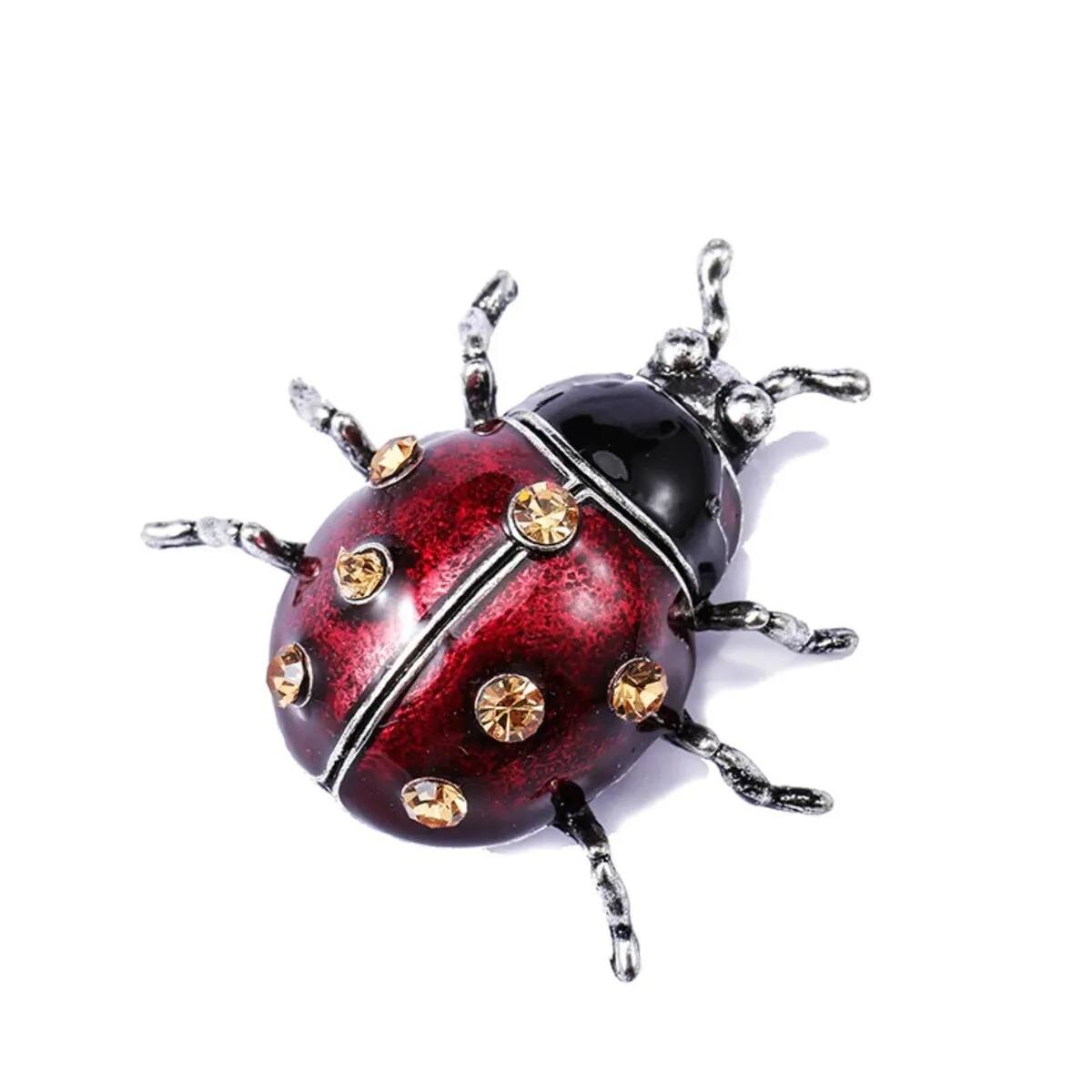 Black & Red Ladybug Crystal Brooch sold by Zulily