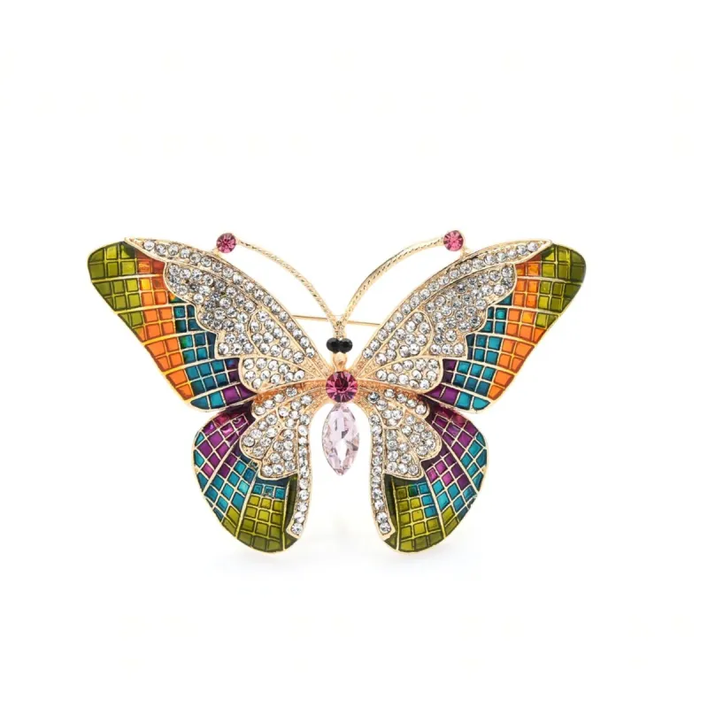 Bright Crystal Butterfly Brooch sold by Zulily