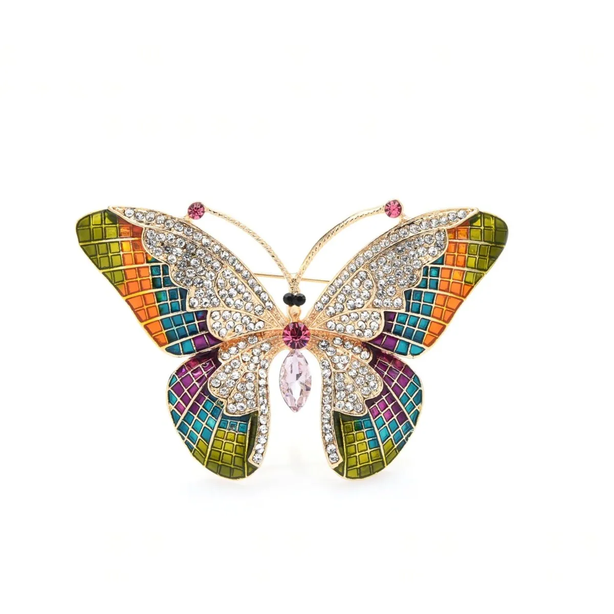 Bright Crystal Butterfly Brooch sold by Zulily