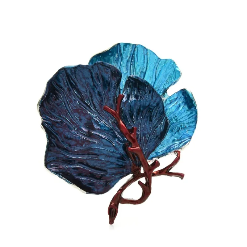 Blue & Turquoise Coral Leaf Brooch sold by Zulily