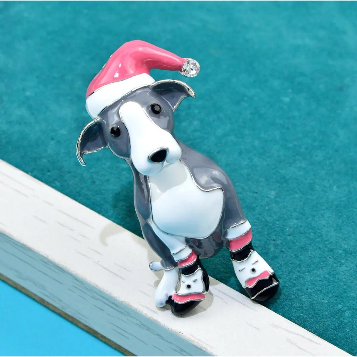 Black & White Christmas Dog Brooch sold by Zulily product image thumbnail 2