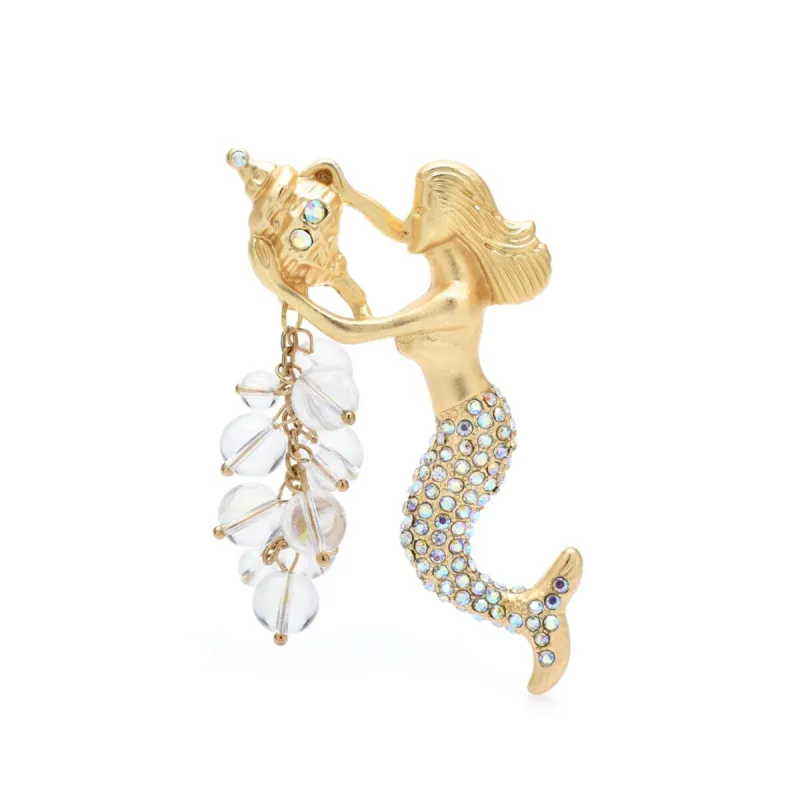 Don't AsK Goldtone & Crystal Mermaid Brooch sold by Zulily