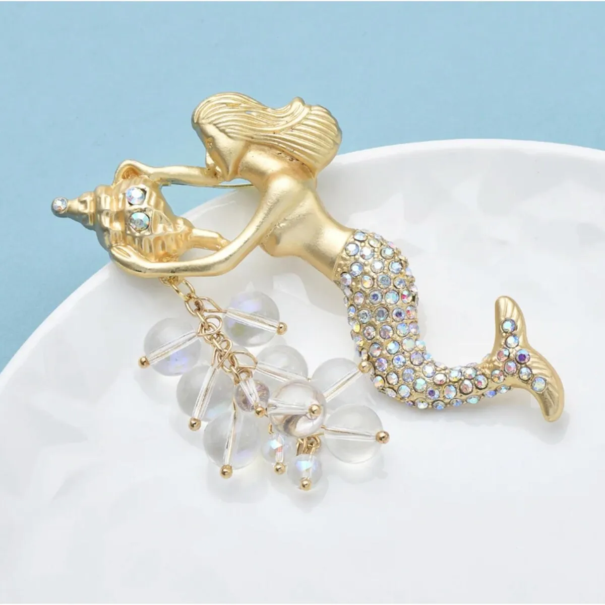 Don't AsK Goldtone & Crystal Mermaid Brooch sold by Zulily product image thumbnail 2