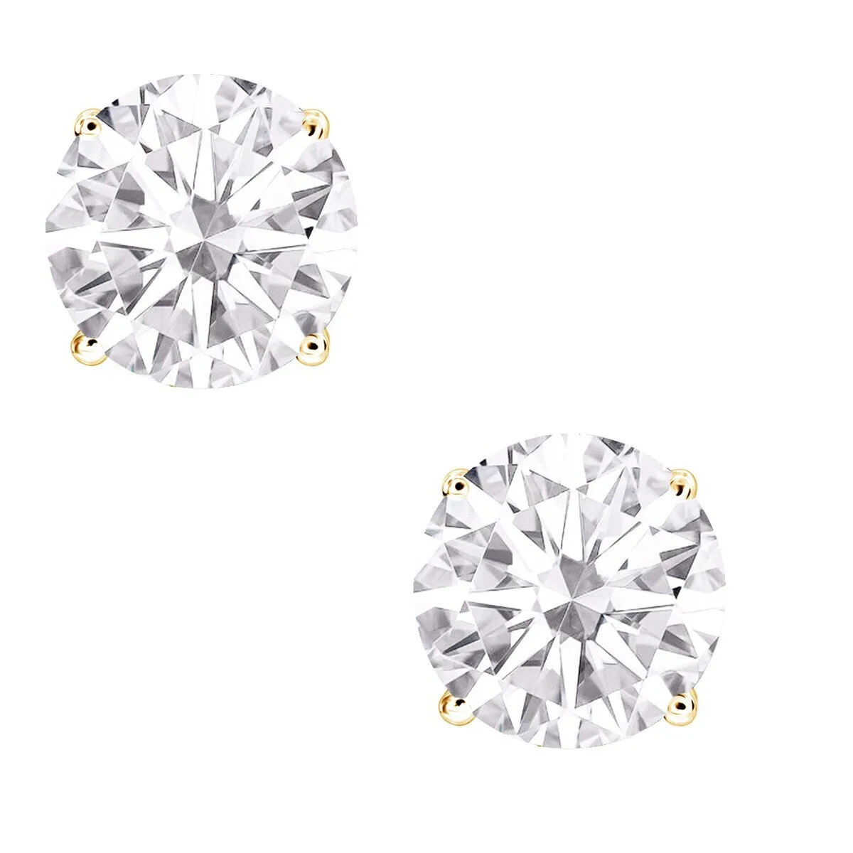 0.50 Carat Round Lab Grown Diamond Stud Earrings in 18K Gold over Sterling Silver sold by Zulily product image thumbnail 2