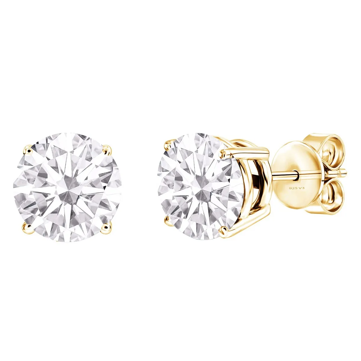 0.50 Carat Round Lab Grown Diamond Stud Earrings in 18K Gold over Sterling Silver sold by Zulily