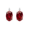 Stud Earrings in Sterling Silver 1.35Ct Natural Garnet and White Diamond for Gifts sold by Zulily
