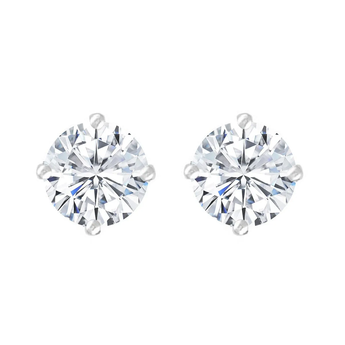 0.50 Carat Round Lab Grown Diamond Stud Earrings in Sterling Silver sold by Zulily product image thumbnail 2