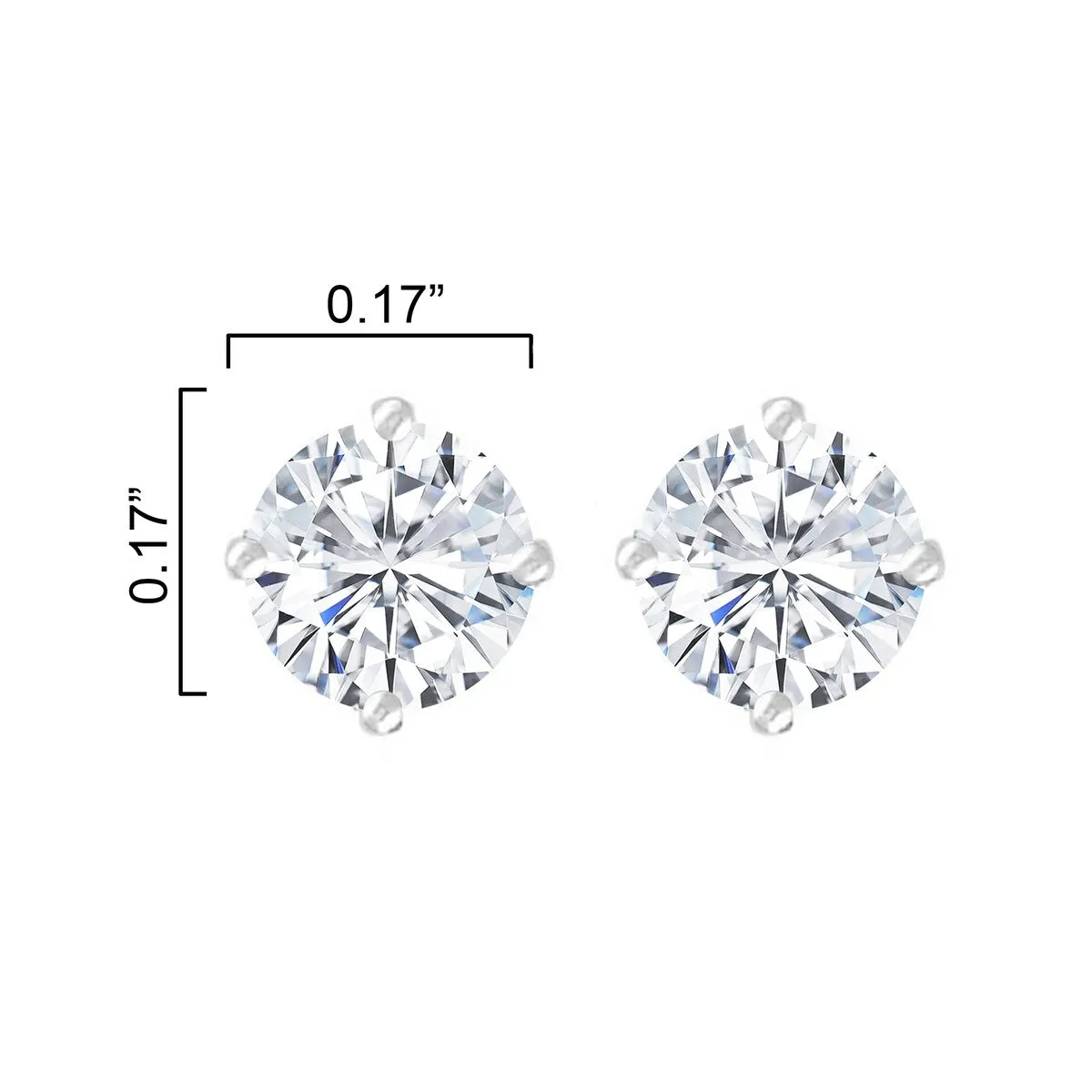 0.50 Carat Round Lab Grown Diamond Stud Earrings in Sterling Silver sold by Zulily product image thumbnail 3